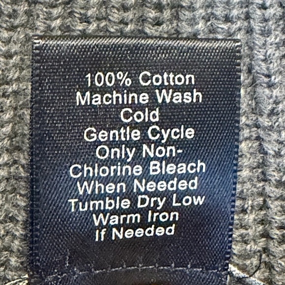 Ann Taylor Full Zip Sweater With Fold Collar 100% Cotton Charcoal Grey Size XL - Picture 3 of 6